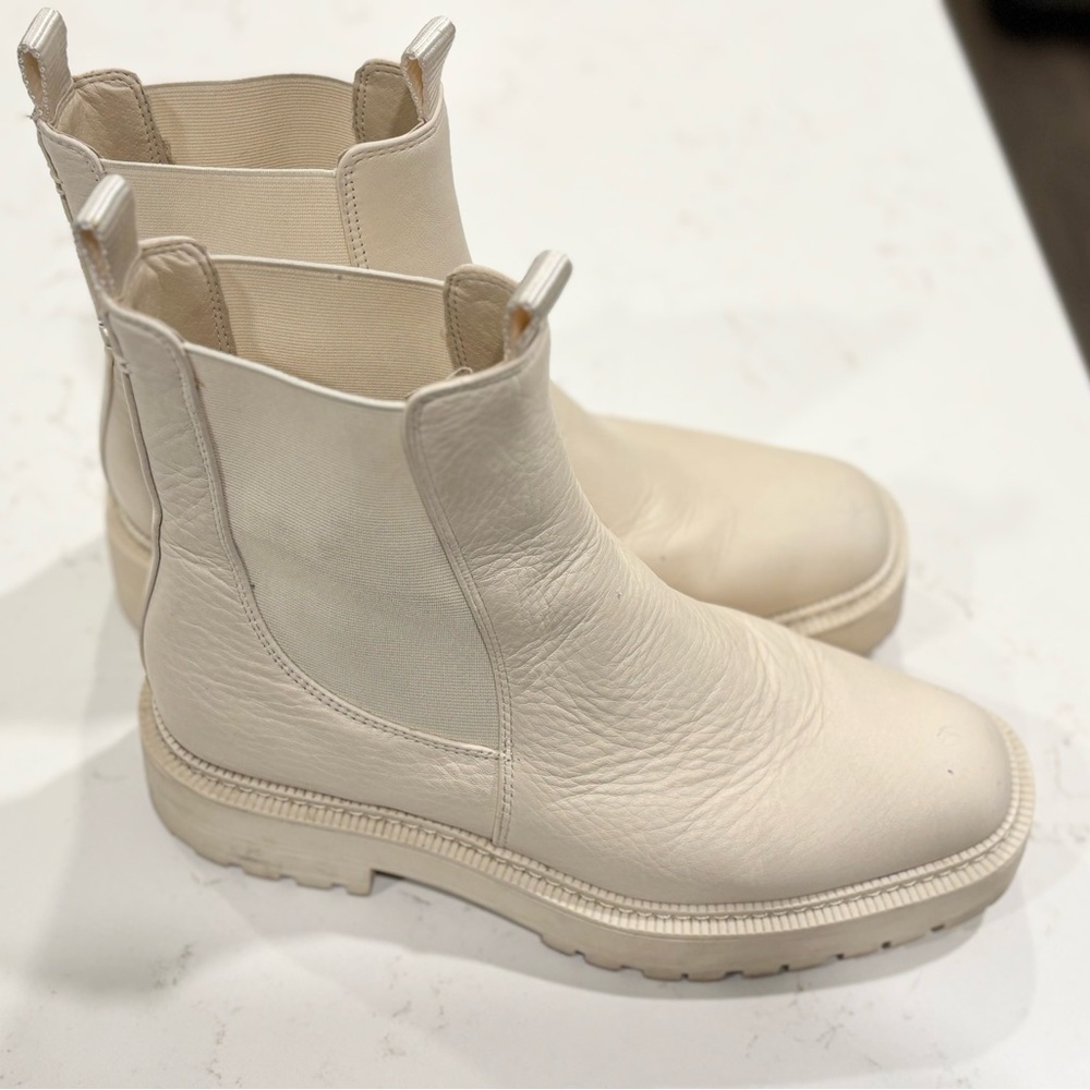 Sam Edelman Cream White Pull-on Boots Laguna size 9.5